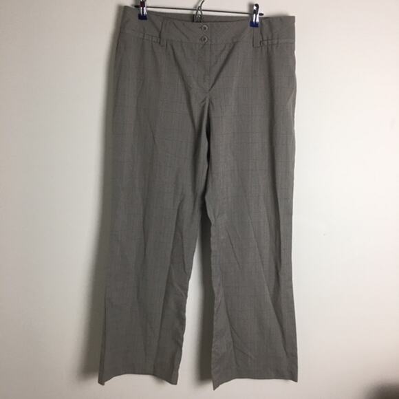 AB Studio Plaid Wide Leg Dress Pants Gray 12 - Picture 10 of 10